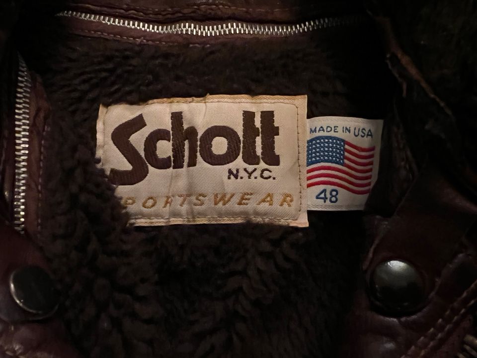 Schott NYC 184SM Fliegerjacke Lederjacke N.Y.C. Größe 48 XL XXL in Nürnberg (Mittelfr)