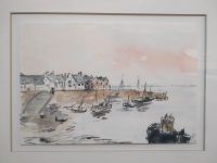 Aquarell Hafenszene Hafen Gemälde Boote signiert Bild Künstlerin Berlin - Pankow Vorschau