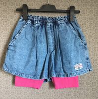 Vintage 80s Jeans Hosenrock mit integrierten Radlerhose in pink Baden-Württemberg - Heilbronn Vorschau