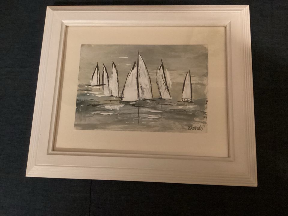 Acrylbild gerahmt, Original/Unikat Segelboote in Bocholt