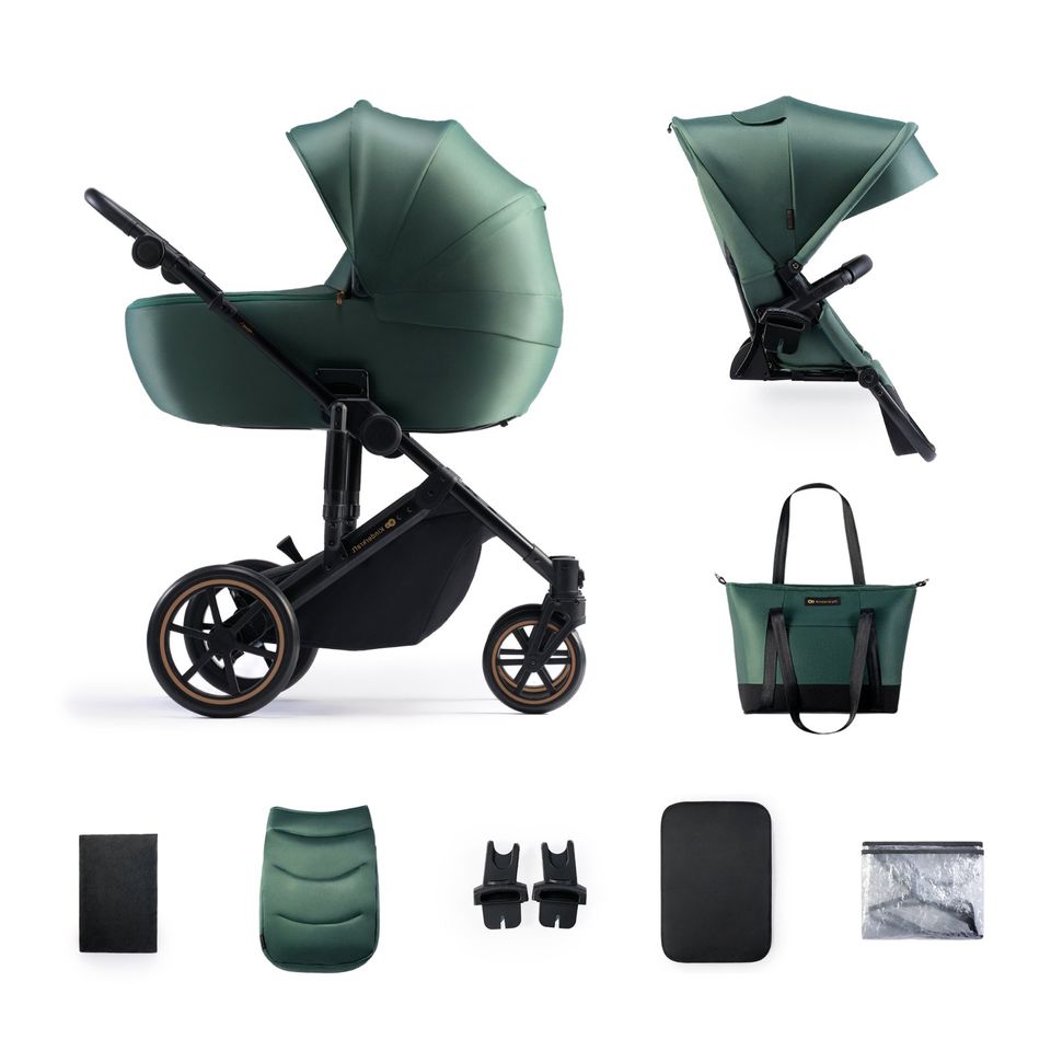 Kinderkraft PRIME 2 - 2in1 Kinderwagen-Set - Dark Green - inkl. Babywanne + Sportsitz + XXL-Zubehörpaket - NEU in Fulda