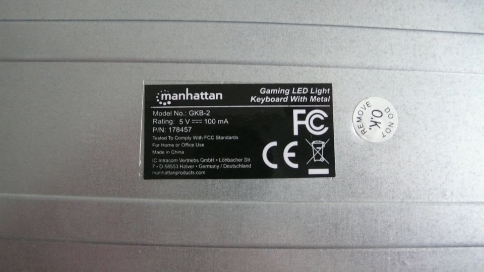 Manhatten Usb-Gaming-Tastatur mit LEDs und Metallunterseite in Großschönau