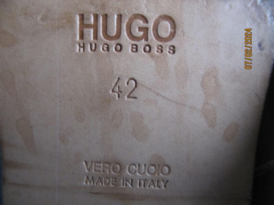 Herren-Designer-Schuhe Hugo Boss Farbe hellbraun Größe 42 in Dirlewang