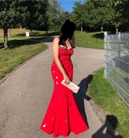 Rotes Abendkleid mit spiegeldetails Bayern - Karlsfeld Vorschau