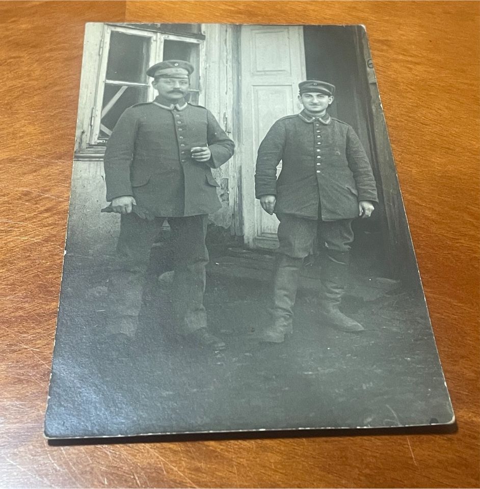 1. Weltkrieg 2 Deutsche Soldaten auf einer Russischen Postkarte in Schwerin
