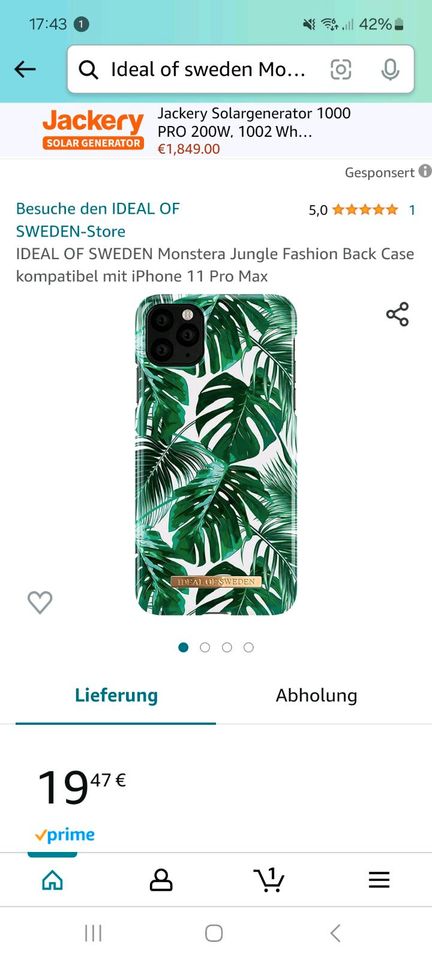 iDeal of Sweden FASHION CASE - Handytasche - monstera jungle/grün 