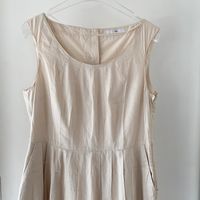 H&M Kleid ärmellos gefüttert beige Gr.40 Baumwolle neuwertig Bayern - Augsburg Vorschau