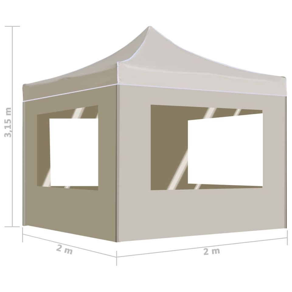 Profi-Partyzelt Festzelt Faltbar mit Wänden Aluminium 2x2m Creme in Bad Kissingen