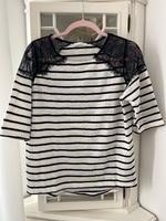 Promod Damen Bluse Shirt T-Shirt Top weiß blau Gr. 42 Spitze Hessen - Wiesbaden Vorschau