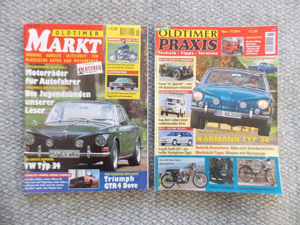 Oldtimer Zeitschriften zum VW Typ 34, VW Karmann Ghia Typ 34 in Berlin