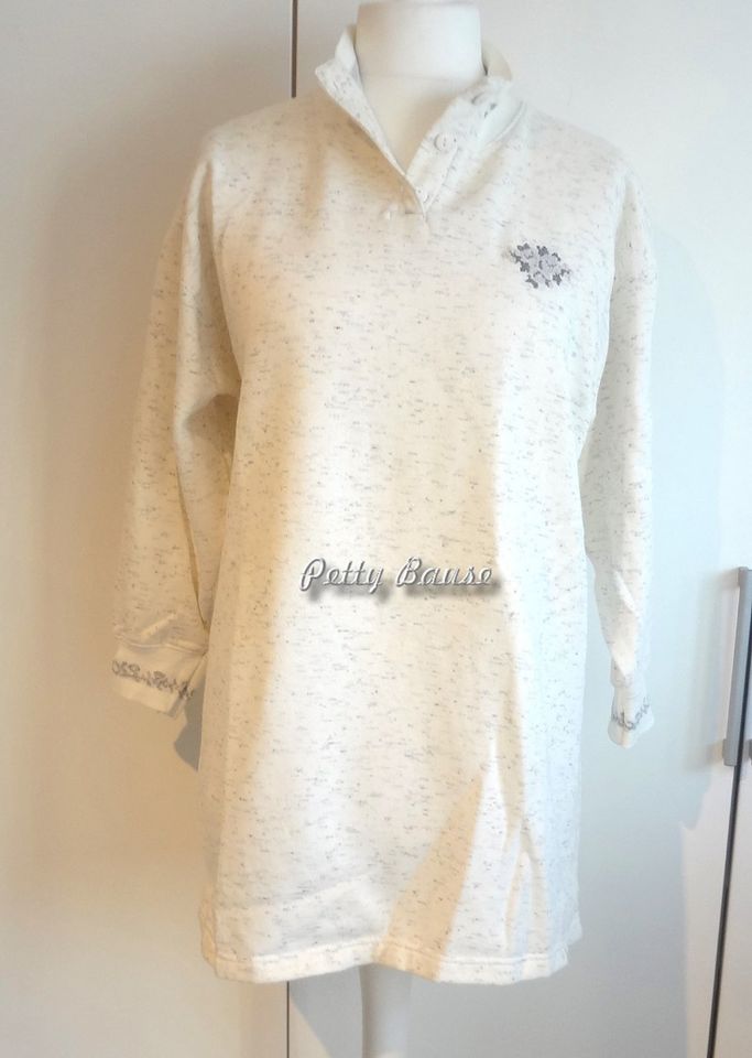 Sweat Shirt angerauht Pullover lang Gr 40-42 beige grau in Erftstadt