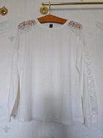 SEHR SCHÖNES LANGARM T SHIRT MIT SPITZE, WEIß, XL Brandenburg - Wustermark Vorschau