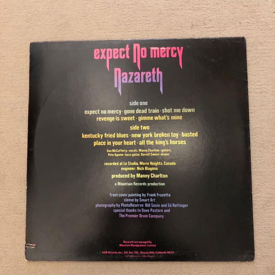 Vinyl Nazareth ‎– Expect No Mercy US Pressung 1977 in Trittau