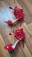 High Heels Pumps Sandaletten zum Schnüren rot und gold Gr.37 NEU Baden-Württemberg - Fellbach Vorschau