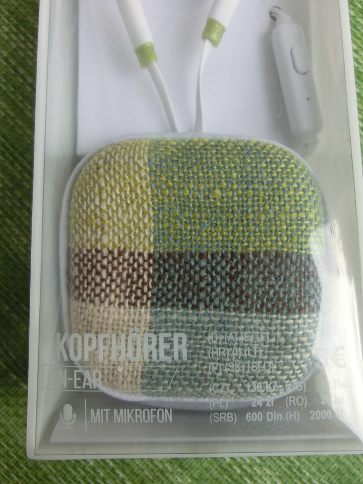 Kopfhörer In-Ear Kopfhörer mit Mikrophon + Aufbewahrungsetui grün in Jena