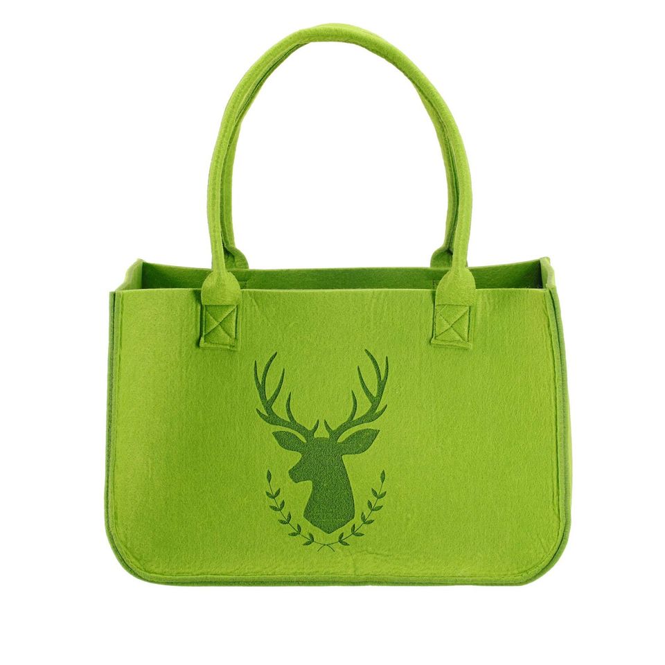 Shopper Filztasche mit Hirsch in grün 32cm x 17cm x 20cm in Eime