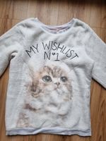 H&M HuM HM Langarmshirt Pullover Shirt weiß Katze Flausch 134 140 Brandenburg - Elsterwerda Vorschau