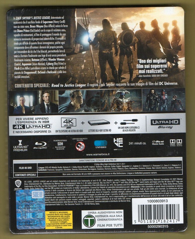 Zack Snyder's Justice League - 4K UHD Blu-ray Steelbook in Neustadt an der Weinstraße