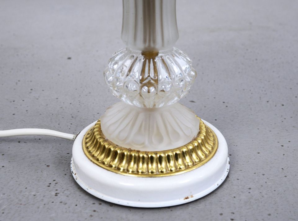 Tischlampe 32cm Vintage Lampenfuß Glas Kristall shabby in Dresden