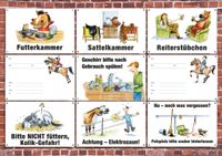 Comicschilder Boxenschild für die Reitanlage Pferd und Reiter Niedersachsen - Wendisch Evern Vorschau