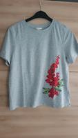 H&M Damentshirt grau Blumenstickerei Gr.M Baden-Württemberg - Ulm Vorschau