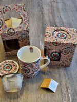 Zwei Teetasen mit Edelstahlsieb und Deckel, buntes Design Schleswig-Holstein - Elmshorn Vorschau