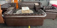 Sofa Chesterfield Set Ecksofa 3-Sitzer Sessel Kunstleder braun Bielefeld - Bielefeld (Innenstadt) Vorschau