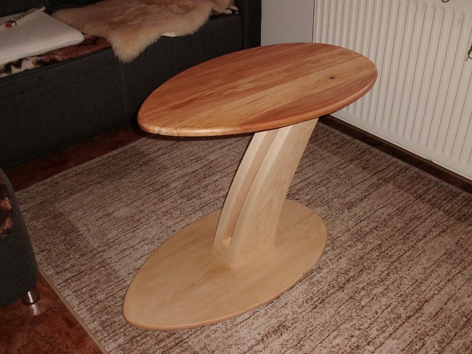 Beistelltisch Couchtisch aus Holz Tisch Oval Wohnzimmertisch in Wachstedt