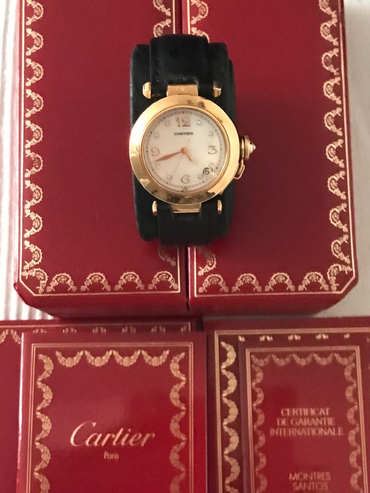 Cartier Pasha mit Brillanten Automatik Ref 1035 18 Karat Gold in Essen