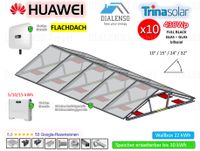 (10x) 4,3kWp OST WEST Aufständerung Flachdach Komplettanlage PV Hybridwechselrichter Huawei 4KTL L1 Komplettset Photovoltaik Batteriespeicher LUNA2000-5-S0 Trina Solarmodule 430W TSM-NEG9RC.27 Black Nordrhein-Westfalen - Rödinghausen Vorschau