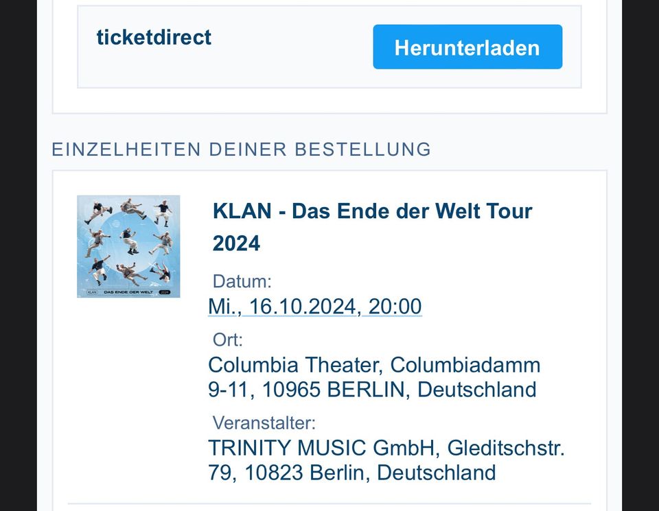 2 KLAN Tickets für Berlin am 16.10.24 zu verkaufen in Leipzig