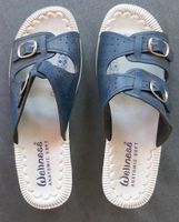 Damenschuhe Sandalen Schlappen Gr.38 blau/weiß Sachsen - Seifhennersdorf Vorschau