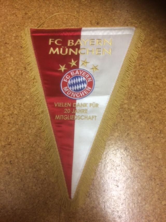 FC Bayern Wimpel 20 Jahre Mitgliedschaft in Trostberg