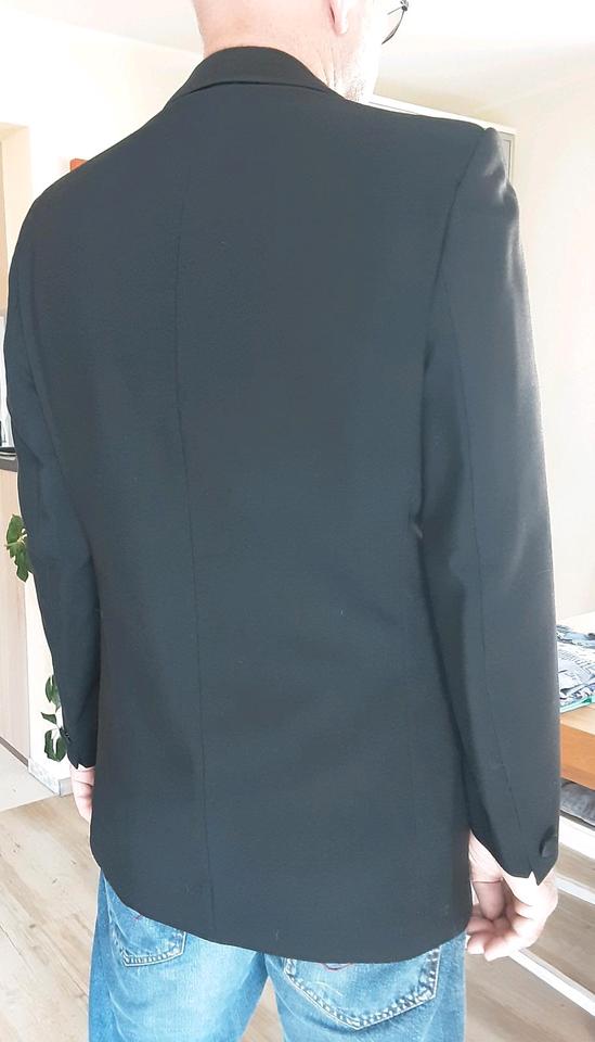 Smoking elegant schwarz Gr L 100% Schurwolle Satin Kummerbund in Quierschied