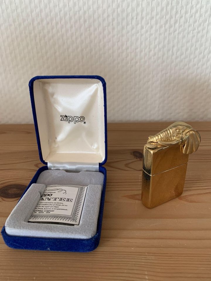 Zippo Gold Elefantenkopf Selten in Mönchengladbach