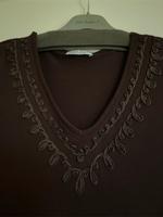 Ulla Popken Shirt braun mit Kordelstickerei in Größe 50/52 Schleswig-Holstein - Seth Holstein Vorschau