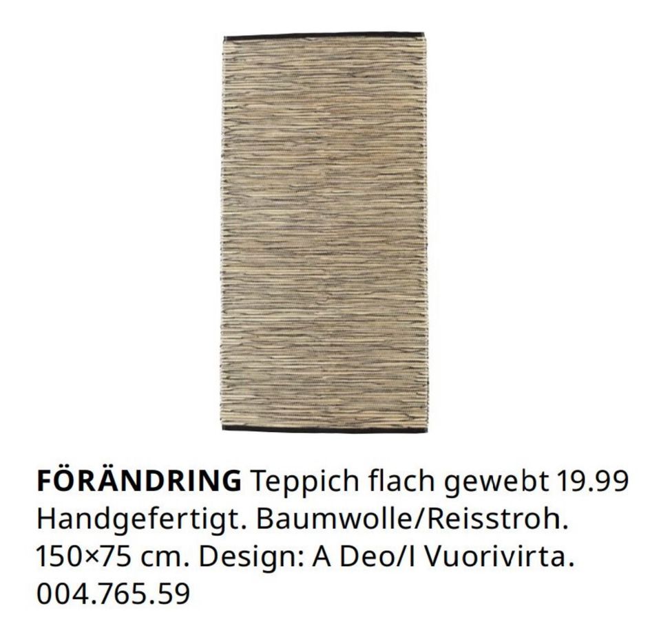 2x Ikea Teppich Förändring Reisstroh in Gütersloh
