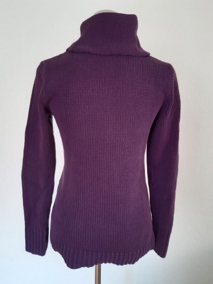 s.Oliver Strickpullover mit Rollkragen, Zopfmuster, lila, Gr. 36 in Callenberg b Hohenstein-Ernstthal