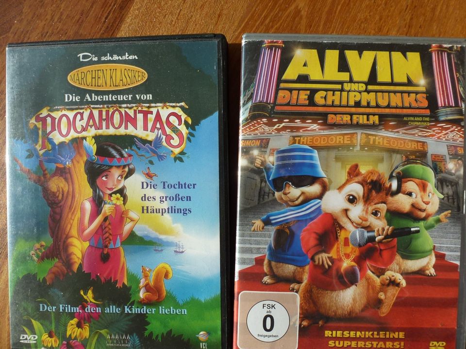 Kinder DVD Schneekönigin Alvin Chipmunks Pocahontas Dornröschen in Wiesbaden