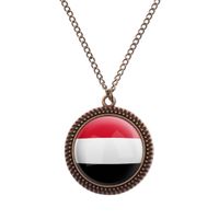 Jemen Kette - Bronze Vintage Halskette mit Flagge Fahne Hessen - Trendelburg Vorschau
