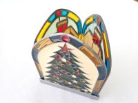Windlicht Vintage Weihnachten Art Tiffany Kunststoff Höhe 11 cm Nordrhein-Westfalen - Geldern Vorschau