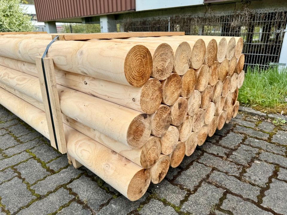 Palisade Rundholz Schneefangholz Stangen Holz - 14 x 500 - NATUR in Lennestadt