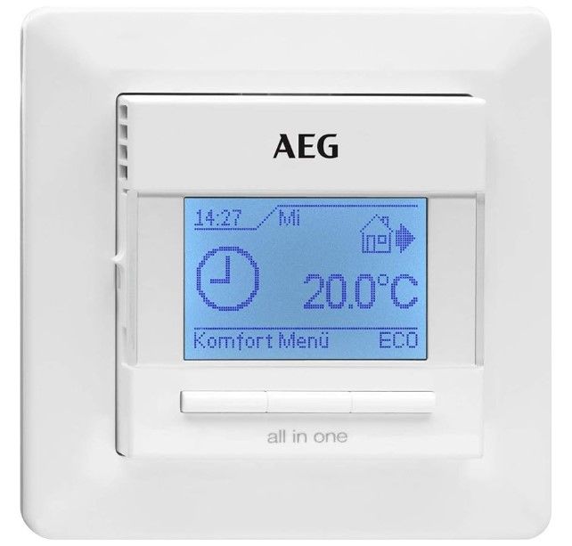 AEG Komfort Fußbodentemperatur-Regler FRTD 903, LCD-Display, weiß in Bad Buchau