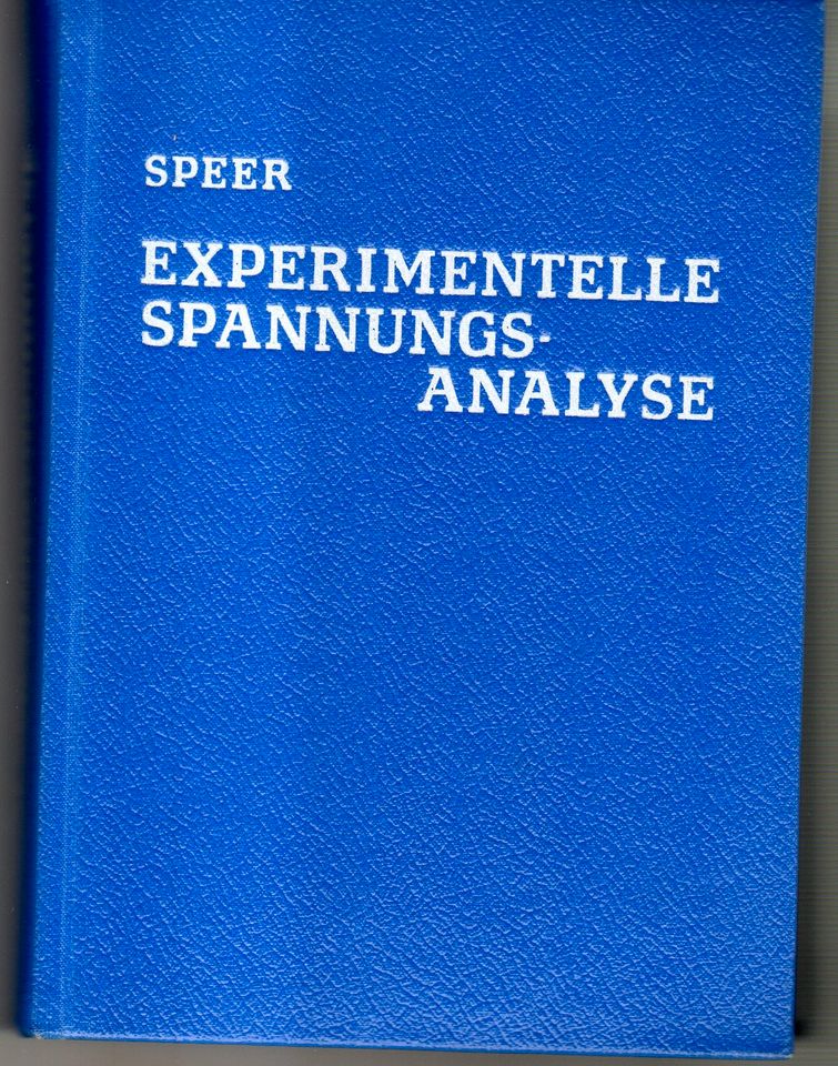 Buch SPEER Experimentelle Spannungsanalyse Modellstatik in Berlin