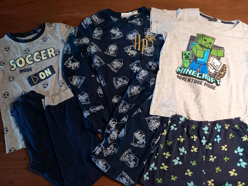 Pyjama Jungen 3-Set Harry Potter-Minecraft-Fußball Gr.134-140 Top in Ludwigshafen