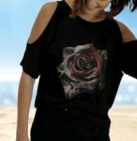 Tolles Damem Cutout T-Shirt Gr.48/50 m.Rosenmotiv Nordrhein-Westfalen - Herzogenrath Vorschau
