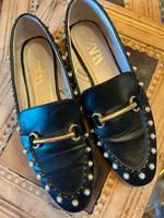 Zara Loafer schwarz Perlen Gold Bayern - Fürsteneck Vorschau