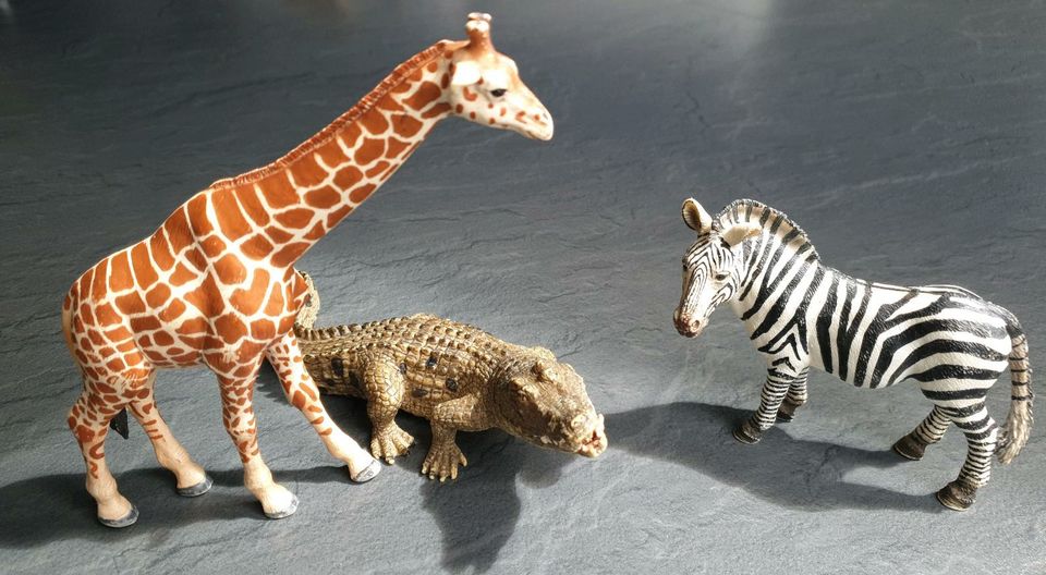 Schleich Safari Giraffe Krokodil Zebra in Stadtilm