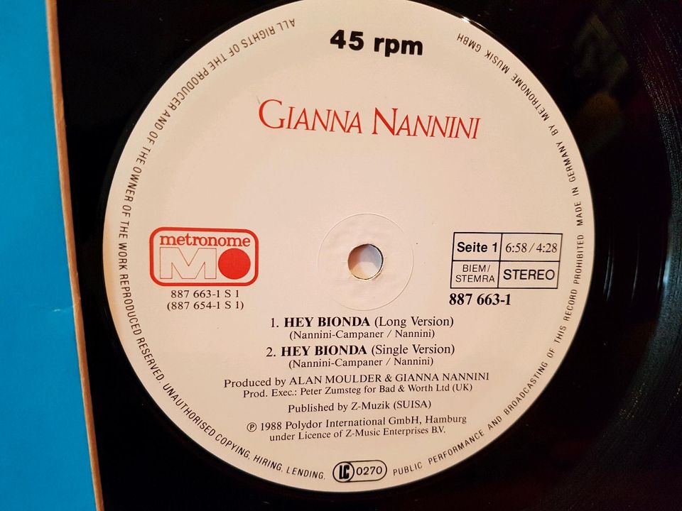 Gianna Nannini - Hey Bionda / Maxi-Single Schallplatte Vinyl in Bochum