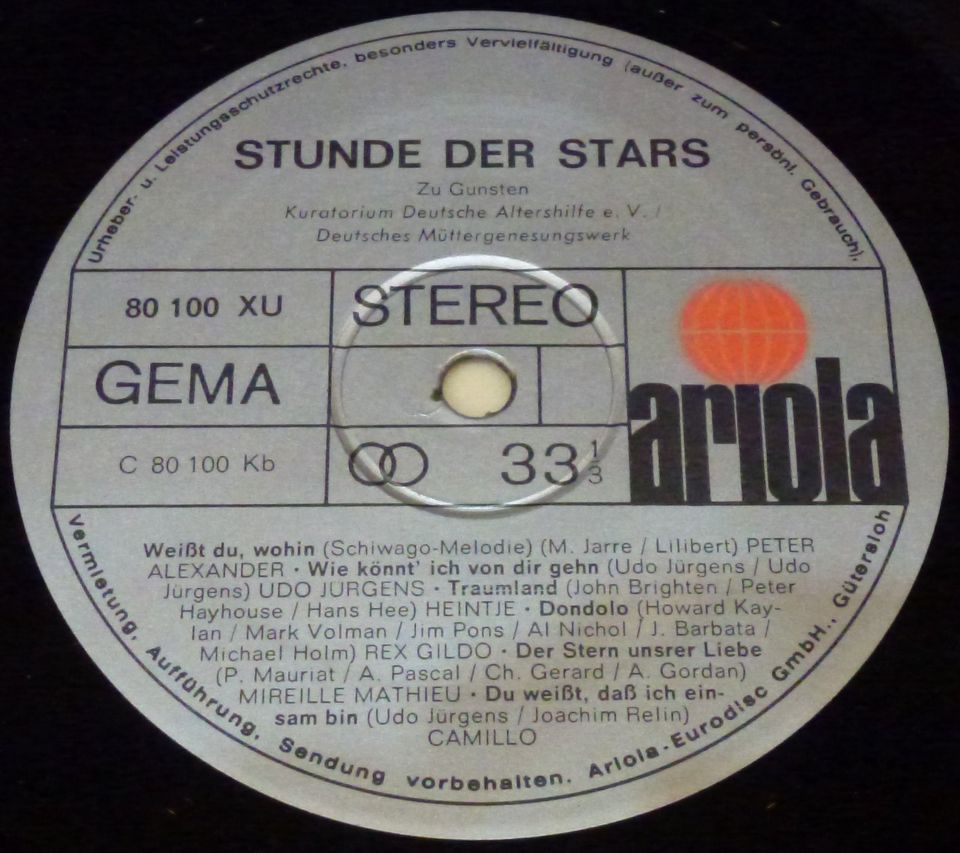 Stunde der Stars Ariola 80100XU LP Platte Schallplatte Vinyl in Berlin